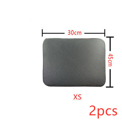 Double Layer Litter Cat Bed Pads Pet Cat Litter Mat Trapping Pets Litter Box Mat Pet Product Bed For Cats House Clean Mat - 0 - CJ - XS2PC - Grey - CJJJCWMY00030 - XS2PC - Grey