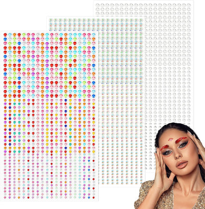 Self - Adhesive Glitter Gems, Pack Of 2700 Glitter Stones Face 3,4,5 Mm Rhinestones Self - Adhesive Glitter Rhinestone Glitter Stones For Face Make - Up Fingernail Decorations,Amazon Is Banned - 5 - CJ