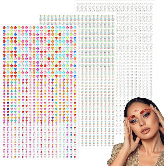 Self - Adhesive Glitter Gems, Pack Of 2700 Glitter Stones Face 3,4,5 Mm Rhinestones Self - Adhesive Glitter Rhinestone Glitter Stones For Face Make - Up Fingernail Decorations,Amazon Is Banned - 5 - CJ
