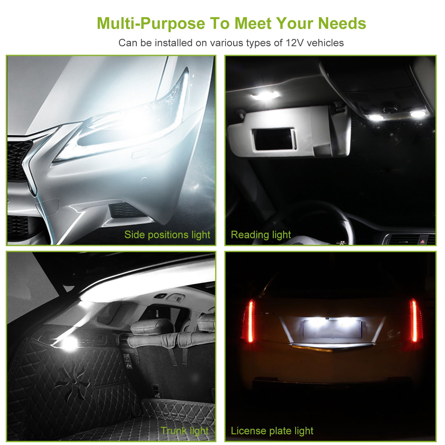 10PCS T10 LED Bulbs 194 LED Lights 12V 1W 5730 Xenon White Wedge Base LED Replacement Bulbs For License Plate Parking Position Interior Lights - 5 - CJ