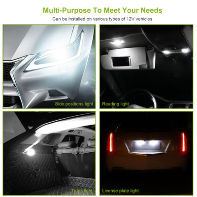 10PCS T10 LED Bulbs 194 LED Lights 12V 1W 5730 Xenon White Wedge Base LED Replacement Bulbs For License Plate Parking Position Interior Lights - 5 - CJ