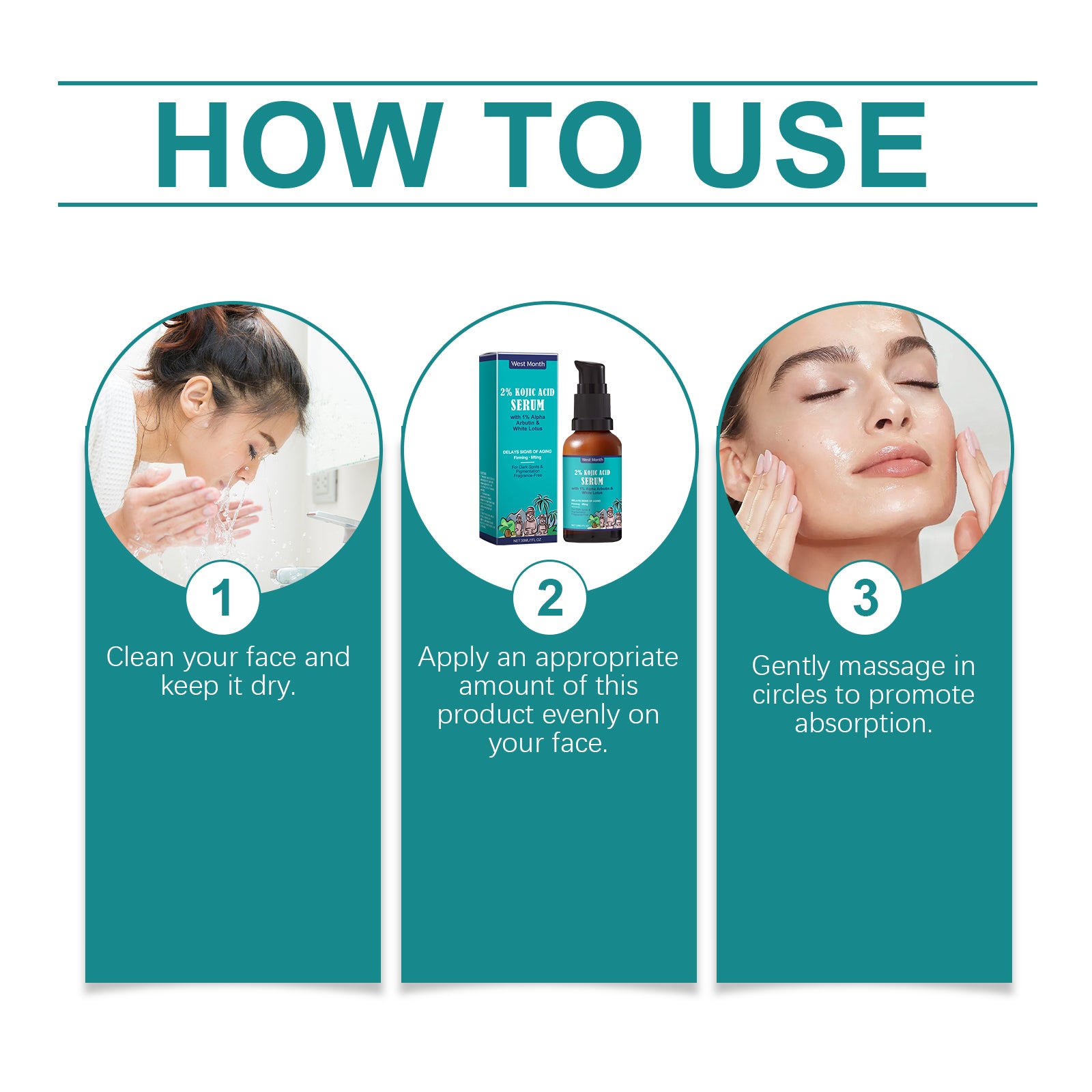 West Month  Kojic Acid Facial Essence Lotion, Gentle Moisturizing Skin Moisturizing Daily Skin Care Essence - 5 - CJ