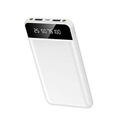1Pc 10000mAh Power Bank Portable Ultra Slim Charger External Battery Pack With 2 USB Output Ports Charging Cable LED Flashlight Compatible With IOSPhone 15 And More - 5 - CJ