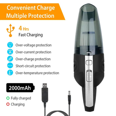 Car Handheld Vacuum Cleaner Cordless Rechargeable Hand Vacuum Portable Strong Suction Vacuum - 5 - cjdropshipping