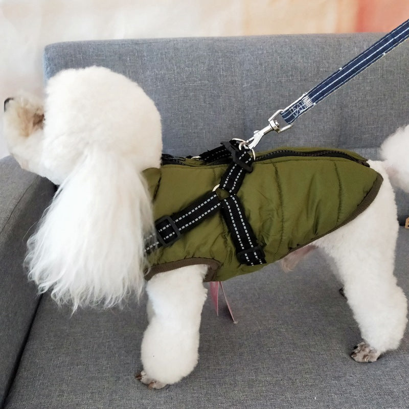 Waterproof Dog Clothes Winter Dog Coat With Harness Warm Pet Clothing Big Dog Jacket Chihuahua Labrador Coat Costume - 0 - CJ