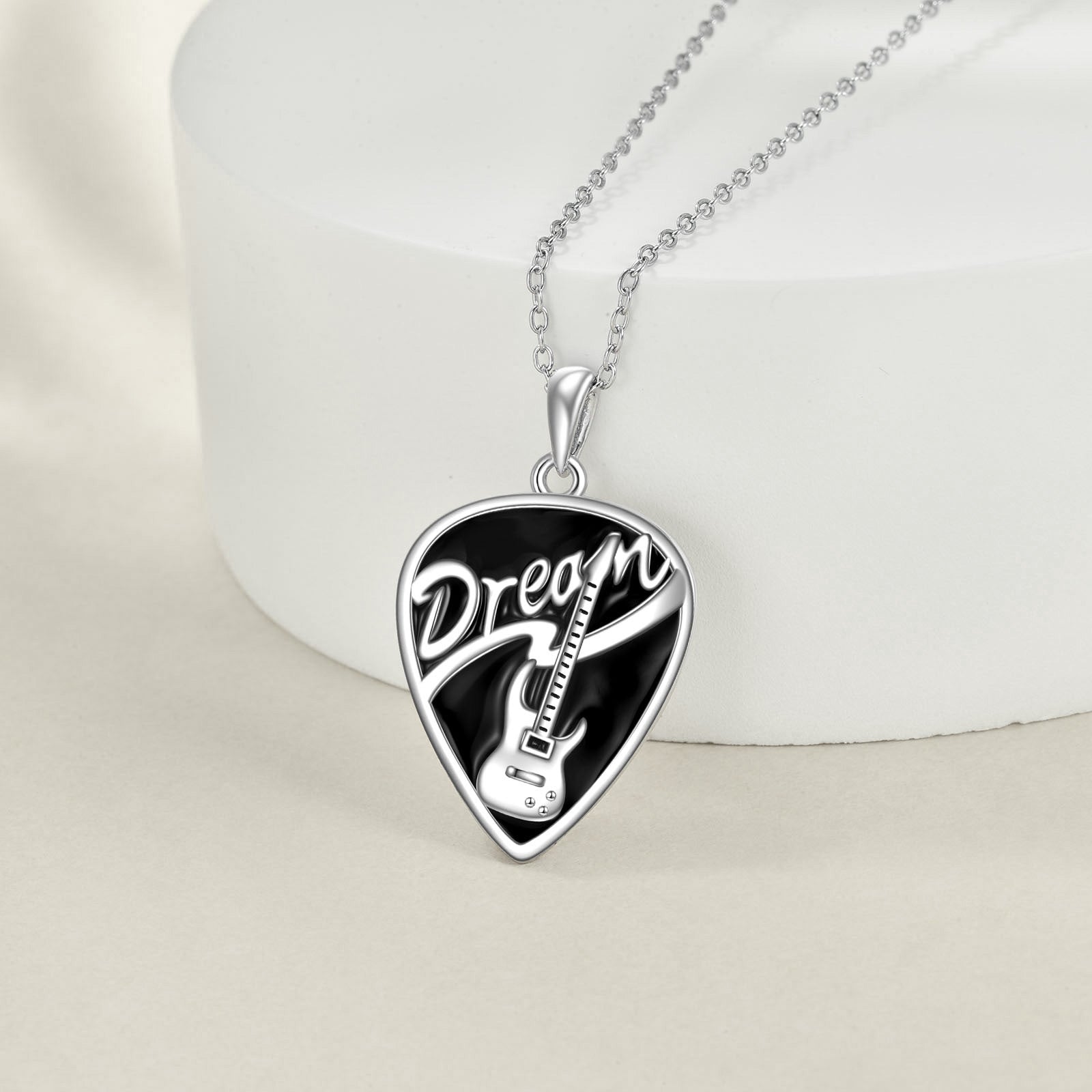 Sterling Silver Music Guitar Pick Pendant Necklace Jewelry Gifts for Women - 5 - cjdropshipping