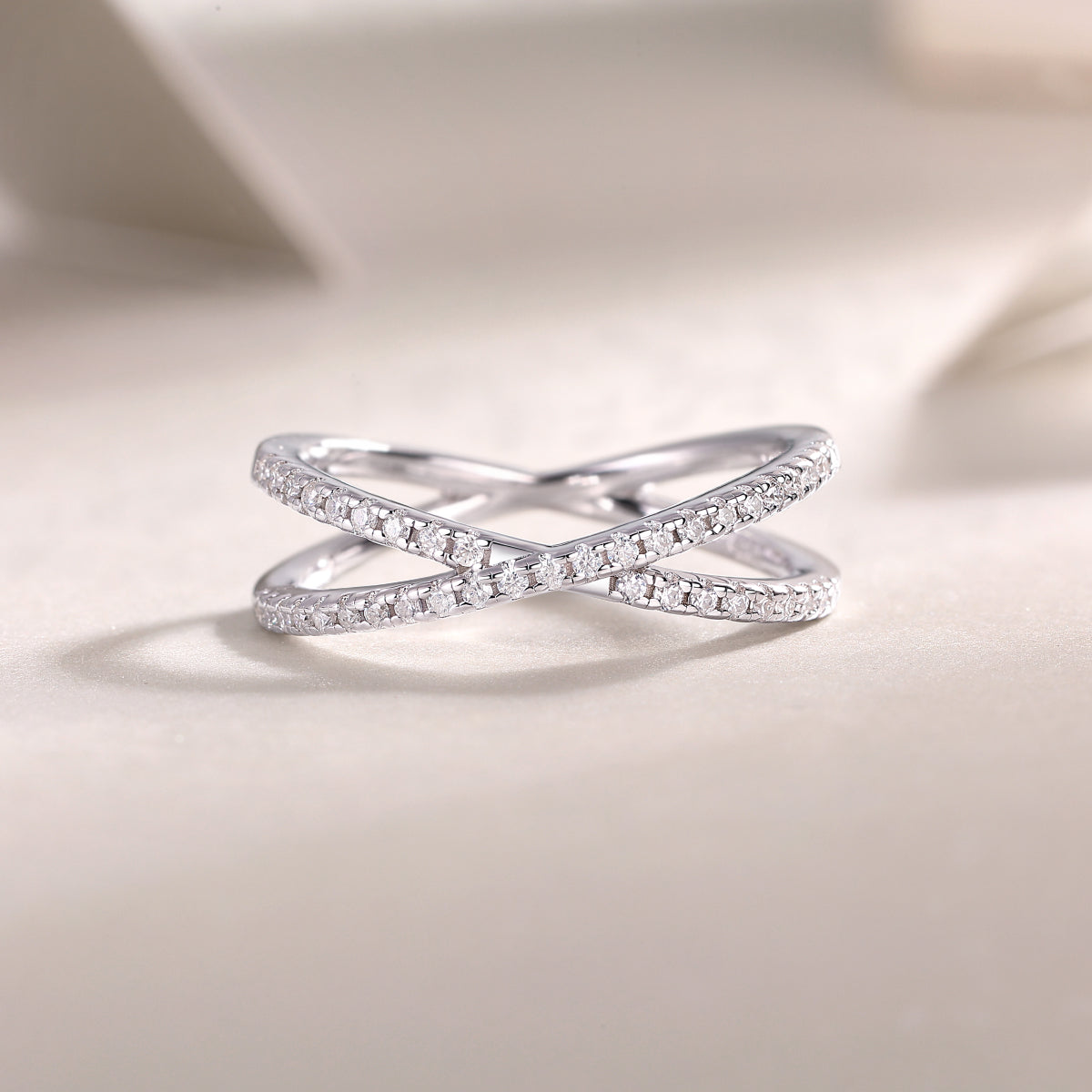 1Double Band Diamond Ring Luxury Fashion Set Moissanite Silver Ring Prohibit TikTok sales - 5 - CJ