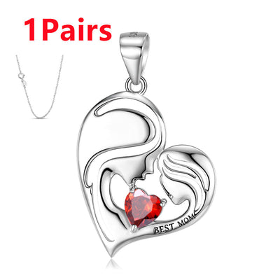 S925 Sterling Silver Best Mom Necklace Mother's Day Series Necklace - 4 - CJ - PNC00821 Set - CJJE159972314NM