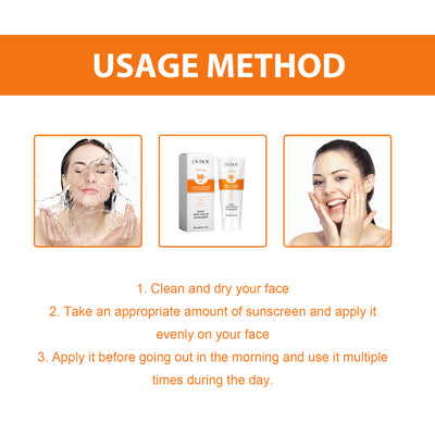 OUHOE Daily Soft Touch Sunscreen, Gentle Facial Body Skin Non - Sticky Non - Fake White Protection Moisturizing Anti - Uv Cream - 5 - CJ