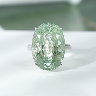 S925 Sterling Silver Green Amethyst Ring For Women Luxury Premium Retro Gem - 4 - CJ