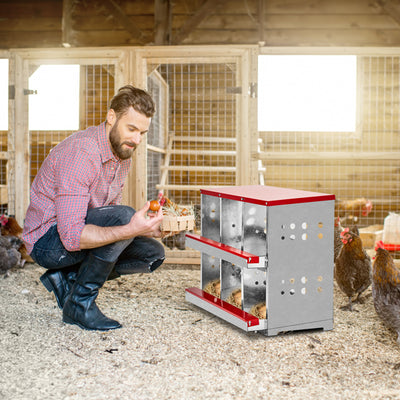 6 Compartments, 84x43x62, Sloping Roof, Disassembled, Iron, Red - 5 - CJ