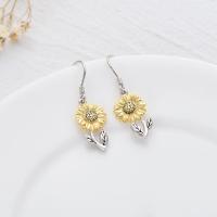 925 Sterling Silver Sunflower Dangle Earrings for Women Girls Teen - 5 - cjdropshipping