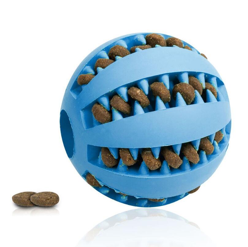 Pet Slow Feeder Dog Toy Cute Funny Rubber Dog Ball Toy - 0 - CJ - Blue - 7cm - CJJJCWGY00661 - Blue - 7cm