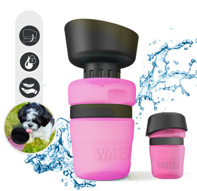 Pet Outdoor Foldable Bottle Dog Travel Water Bottle Dog Water Dispenser - 0 - CJ - Rose Red - 520ml - CJJJCWGY00675 - Rose Red - 520ml