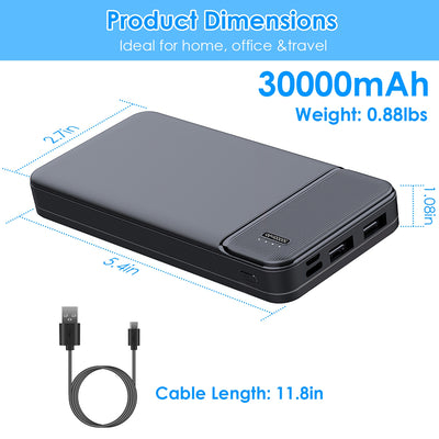 1Pc 30000mAh 20000mAh 1W MAh Fast Charging Power Bank With 1 USB Cable Fit For IOS Phone 15 14 13 And More - 5 - CJ