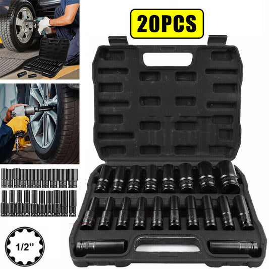 20PCS Deep Impact Socket Set 1 2 Inch Drive Metric 8 - 32mm Lifetime Warranty UK - 5 - CJ