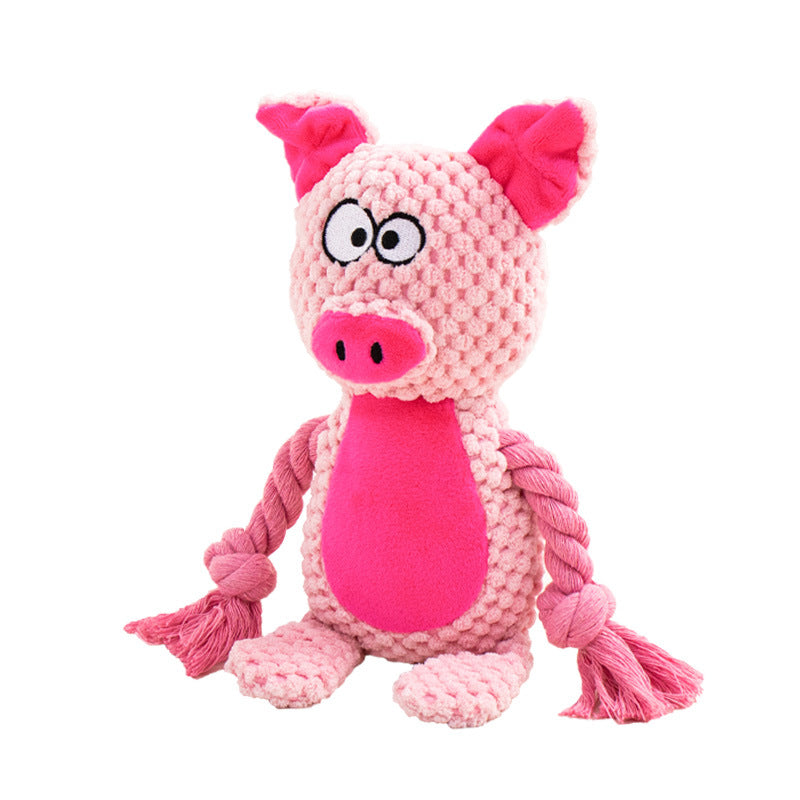 Pet Plush Sound Cotton Rope Toys Interactive Tug Of War Training Item Creative Dog Toy Pet Training Dog Supplies - 0 - CJ