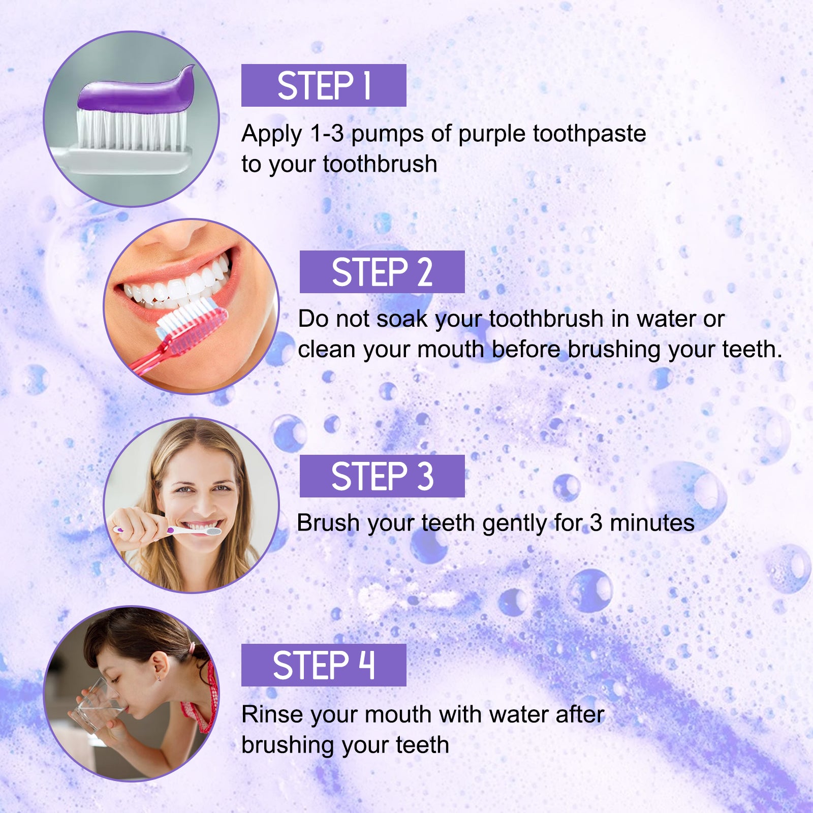 Jaysuing Purple Tooth Whitening Toothpaste Brightens Teeth, Cleanses Stains, Diminishes Odors, And Beauties Teeth Toothpaste - 5 - CJ