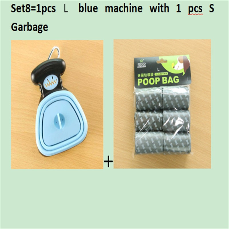 Dog Pet Travel Foldable Pooper Scooper With 1 Roll Decomposable bags Poop Scoop Clean Pick Up Excreta Cleaner Epacket Shipping - 0 - CJ - Set7 - BlueLXS - CJJJCWGY00674 - Set7 - BlueLXS