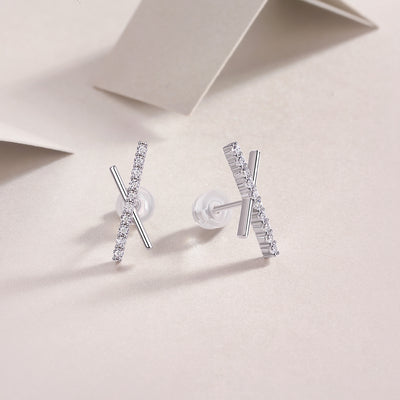 1Sky Meteor Diamond Set Moissanite Silver Earrings Luxury Fashion Diamond Earrings Stud Earrings Prohibit TikTok sales - 5 - CJ