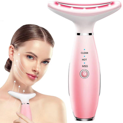Neck Face Massager, Skin Care Face Massage Tool, 3 - in - 1 Facial Massager, Face Sculpting Tool With Thermals, Vibration - 5 - CJ