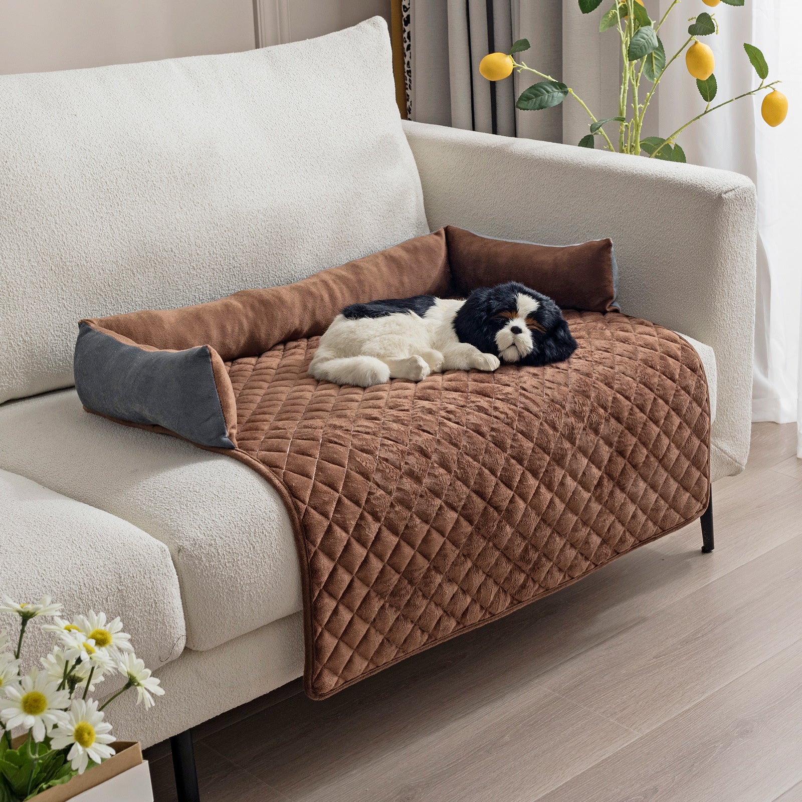 Pet Dog Sofa Bed Dog Beds For Large Dogs Cushion Warm Cat Beds Mat Furniture Protector Dog Sofa - 0 - CJ - Pet Pad Gray Coffee - 75x120cm - CJGY194296726ZA