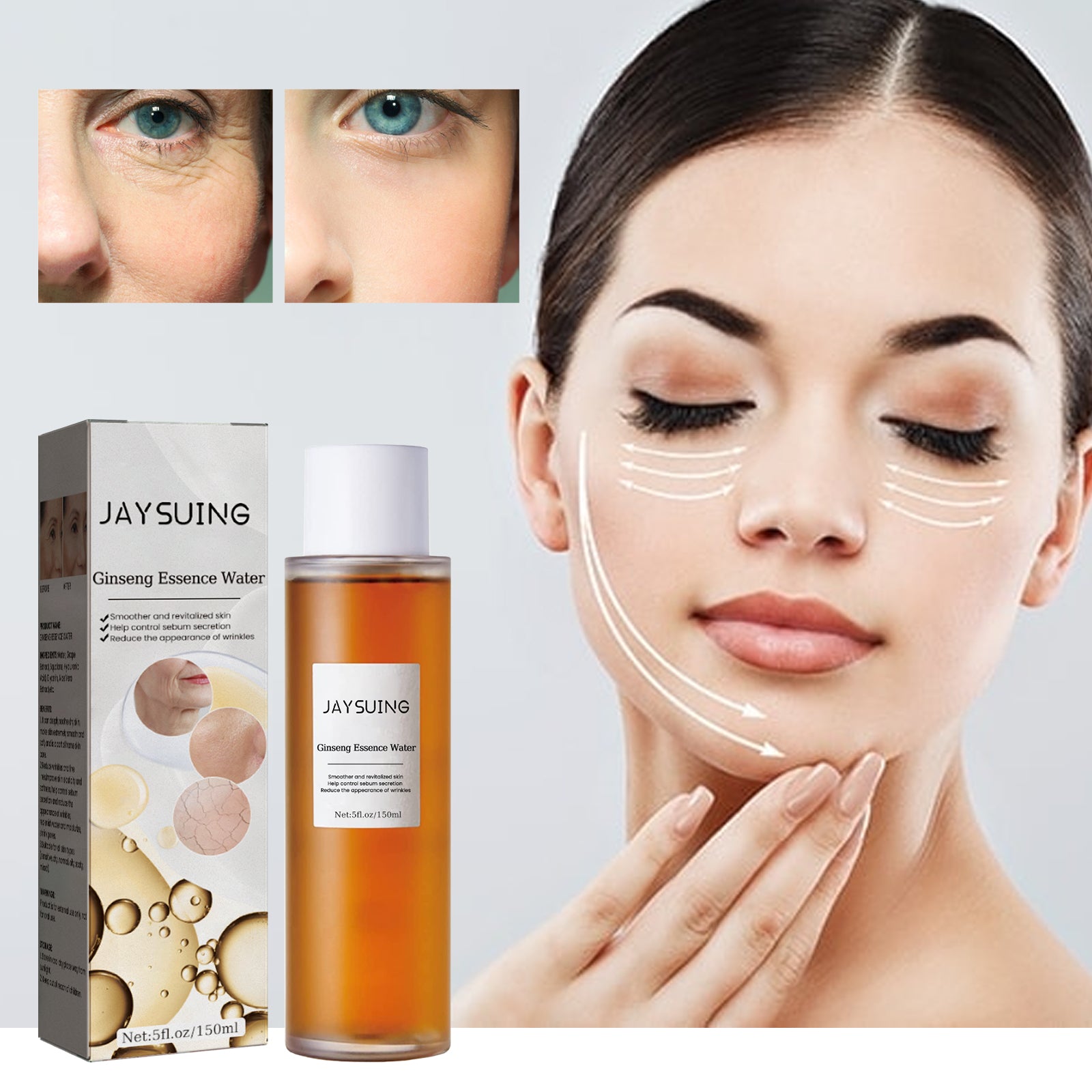 Jaysuing Ginseng Water Brighten, Moisturize, Repair Dull Skin, Diminish Fine Lines, Anti - Wrinkle - 5 - CJ