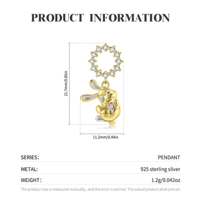 Original Cute Rabbit Pendant Necklace S925 Sterling Silver Gold - plated Girl's Clavicle Chain - 4 - https://x.com/titan_prim62775J