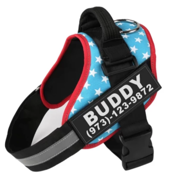 Personalized Custom Reflective Breathable Dog Harness NO PULL Adjustable Pet Harness For Small Large Dog Harness Vest With Patch - 7 - CJ