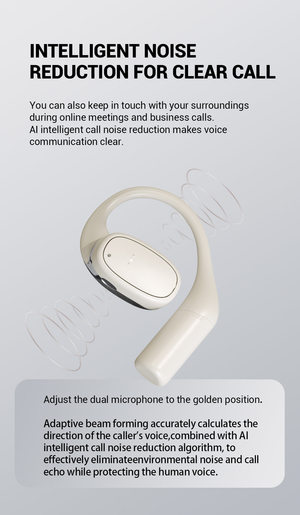 OWS Open - ear Headphones, 5.3 Wireless Earbuds, High - fidelity Stereo Wireless Headphones, 8 - hour Playtime Sports Earbuds, With LED Digital Battery Display Charging Case, Perfect For Work, Workouts - 5 - CJ