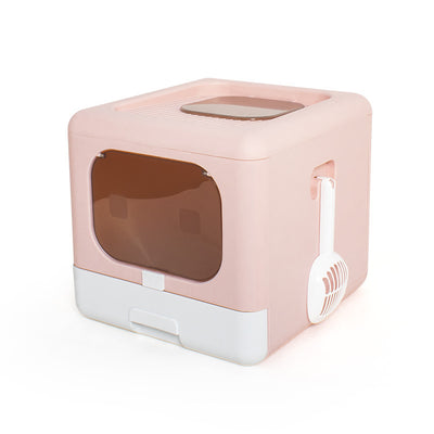 Fully Enclosed Double - door Extra - large Drawer Cat Litter Basin - 0 - CJ