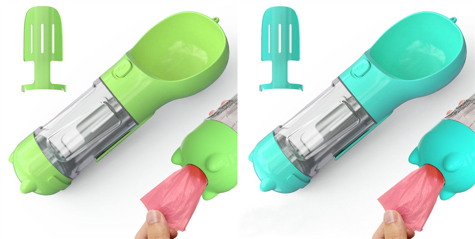 Pet Water Bottle Feeder Bowl Garbage Bag Storage Portable Pet Outdoor Travel 3 In 1 Dog Water Bottle - 0 - CJ