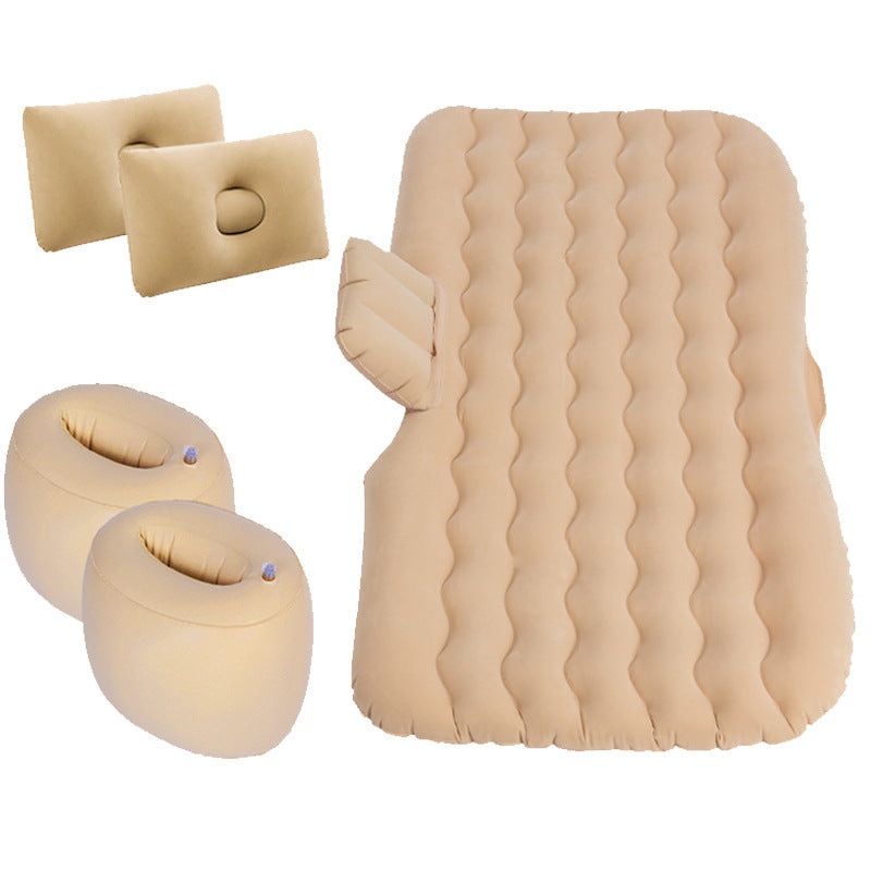 Inflatable Mattress Camping Car Air Mattress Car Travel Mattress Outdoor Car Pillow Bed - 0 - CJ - Khaki - CJQCQCQC00961 - Khaki
