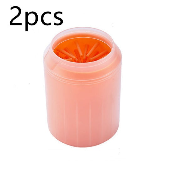 Pet Paw Cleaner Cleaning Kit Cup Soft Brush Can - 0 - CJ