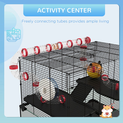 31" Hamster Cage with Tube and Tunnel, Deep Glass Bottom - 5 - CJ