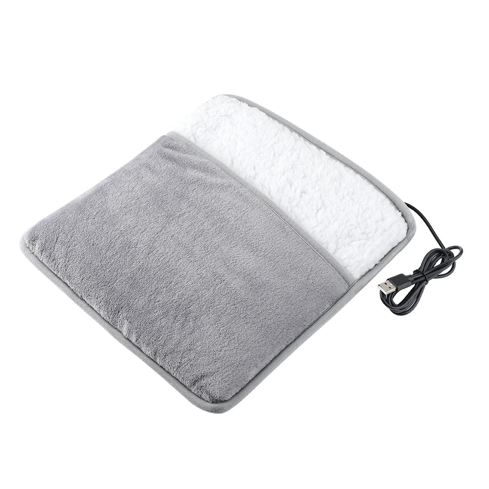 Winter Electric Foot Heating Pad USB Charging Soft Plush Washable Foot Warmer Heater Improve Sleeping Household Foot Warming Mat Electric Foot Warmer With Dual - Sided Heating Elements - 5 - CJ