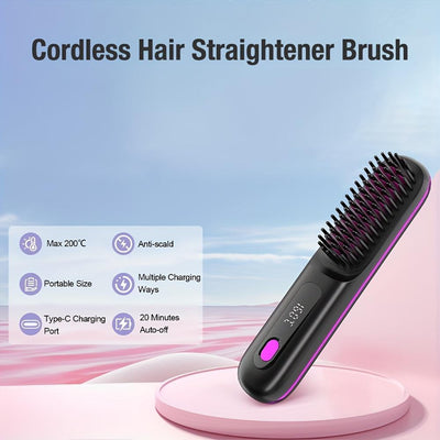 USB Wireless Household Electric Hair Straightening Comb For Both Straightening And Curling Without Damaging Hair - 5 - CJ