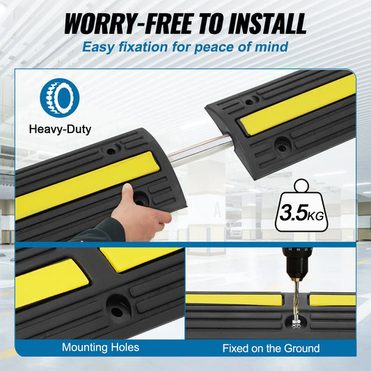 4 PCs 39'' Cable Protector Ramp 18000 Lbs Speed Bump Floor Cable Protector - 5 - CJ