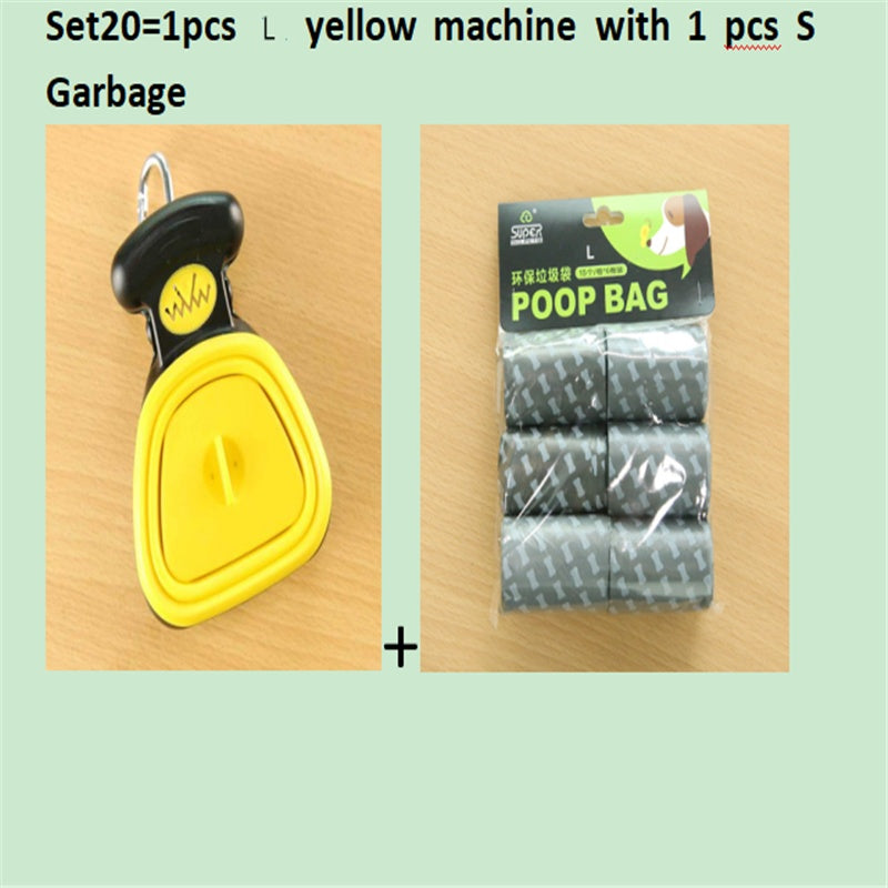 Dog Pet Travel Foldable Pooper Scooper With 1 Roll Decomposable bags Poop Scoop Clean Pick Up Excreta Cleaner Epacket Shipping - 0 - CJ - Set20 - YellowLXS - CJJJCWGY00674 - Set20 - YellowLXS
