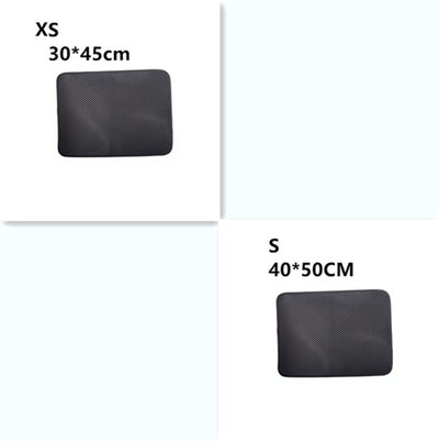 Double Layer Litter Cat Bed Pads Pet Cat Litter Mat Trapping Pets Litter Box Mat Pet Product Bed For Cats House Clean Mat - 0 - CJ - XS and S - Black - CJJJCWMY00030 - XS and S - Black