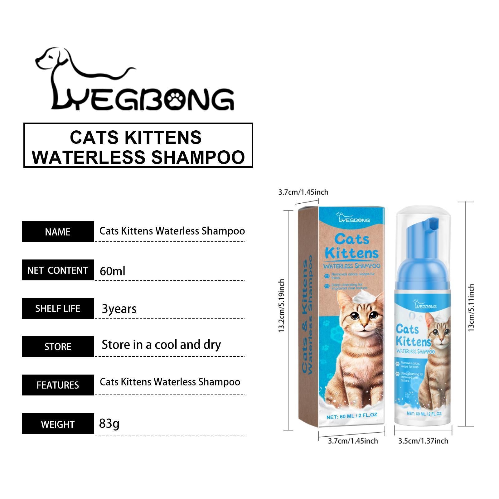 Yegebang Cat Cleaning Mousse Mild Non - irritating Pet Cleaning Foam - 5 - CJ