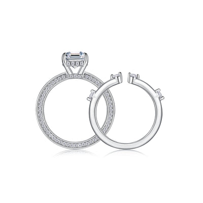 1Ice Crystal Love - Fashionable Men’s And Women’s Ring And Ring Jewelry Set With Moissanite S925 Sterling Silver And Platinum - plated Diamond Prohibit TikTok sales - 5 - CJ