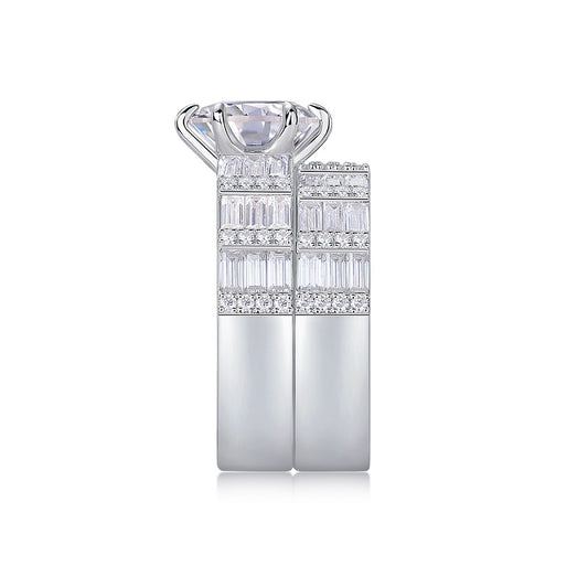 1Vanilla - A Fashionable And Luxurious Jewelry Piece Set With 3 - carat Moissanite S925 Sterling Silver And Platinum - plated Diamond Prohibit TikTok sales - 5 - CJ
