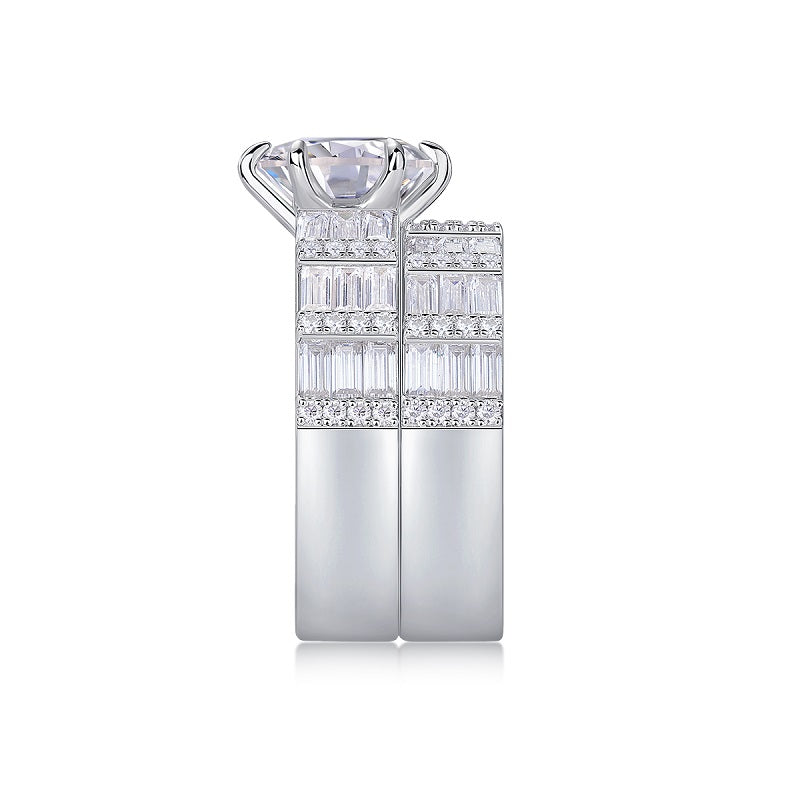 1Vanilla - A Fashionable And Luxurious Jewelry Piece Set With 3 - carat Moissanite S925 Sterling Silver And Platinum - plated Diamond Prohibit TikTok sales - 5 - CJ