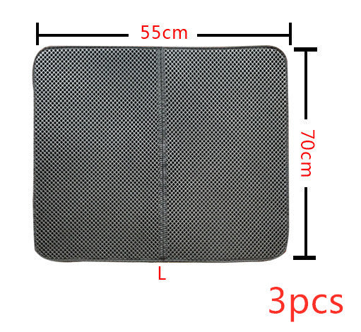 Double Layer Litter Cat Bed Pads Pet Cat Litter Mat Trapping Pets Litter Box Mat Pet Product Bed For Cats House Clean Mat - 0 - CJ - L3PC - Grey - CJJJCWMY00030 - L3PC - Grey
