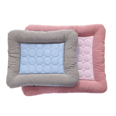 Pet Cooling Pad Bed For Dogs Cats Puppy Kitten Cool Mat Pet Blanket Ice Silk Material Soft For Summer Sleeping  Blue Breathable - 0 - CJ