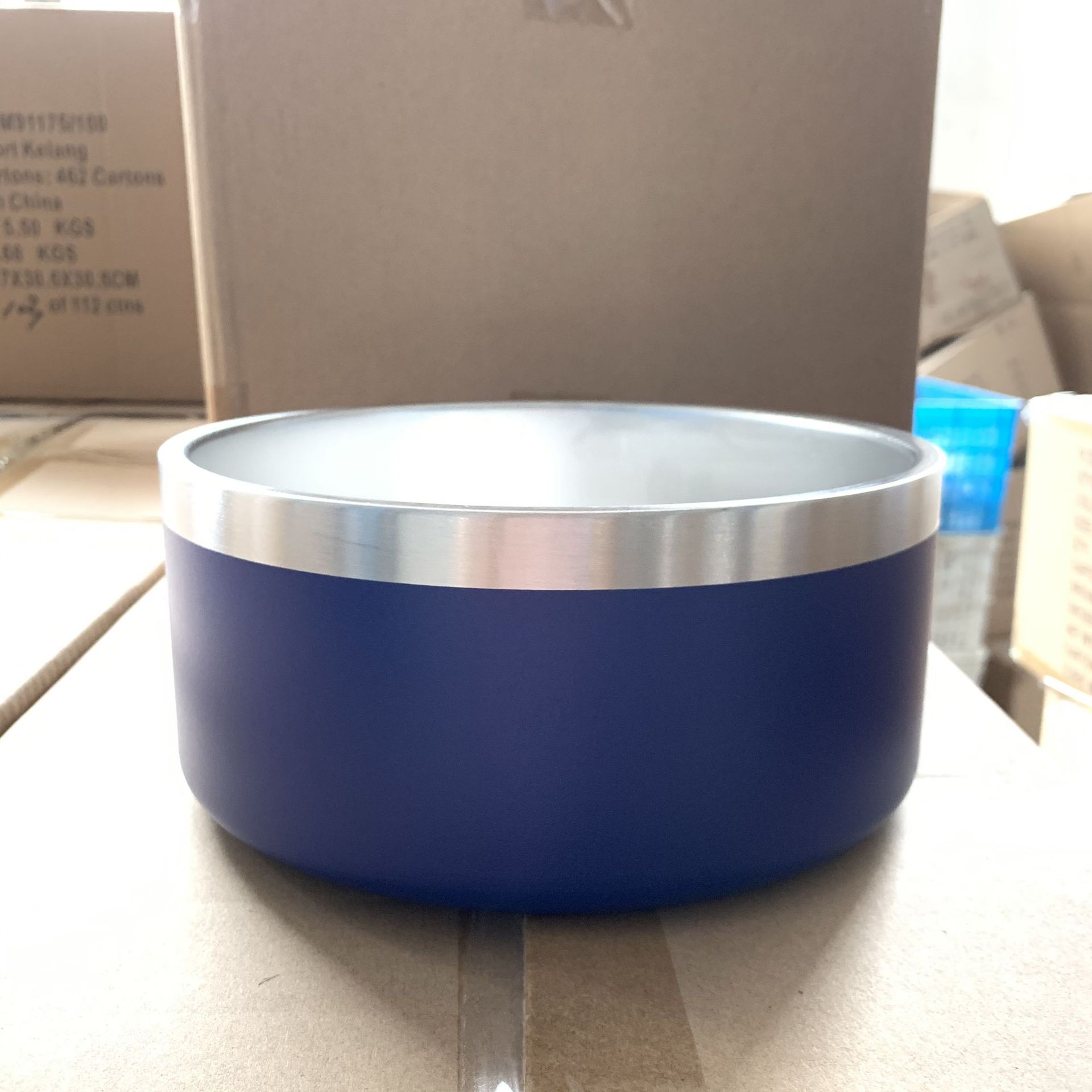 Stainless Steel Dog Bowl Upright Dog Bowl - 0 - CJ - Blue - 64oz - CJGY100875904DW
