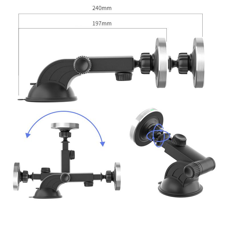 Compatible with Apple, Magnetic Wireless Car Charger for iPhone 12 Pro Max Mini Car Airvent Dashboard Mount Magnet Phone Holder Stand & Fast Charger - 0 - CJ