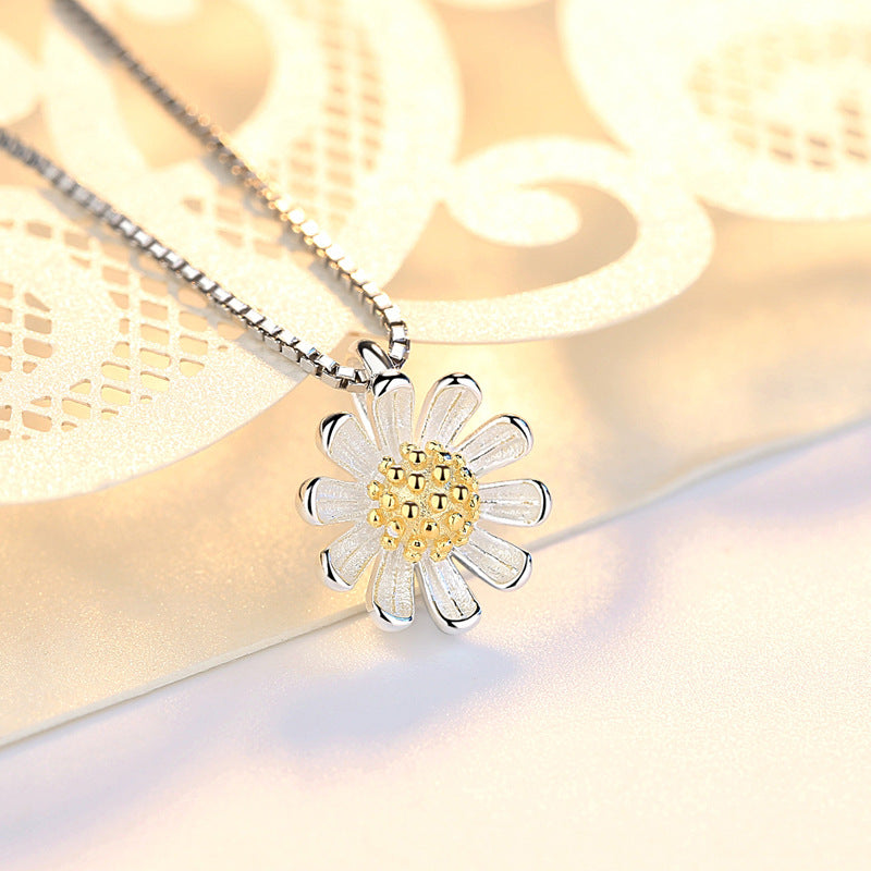 S925 Sterling Silver Sunflower Pendant - 0 - CJ