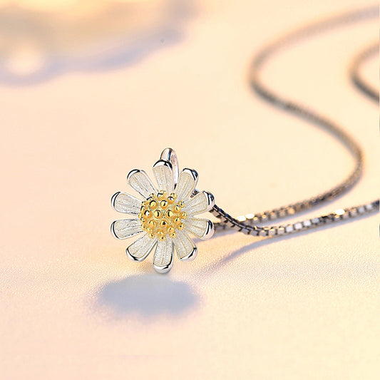 S925 Sterling Silver Sunflower Pendant - 0 - CJ